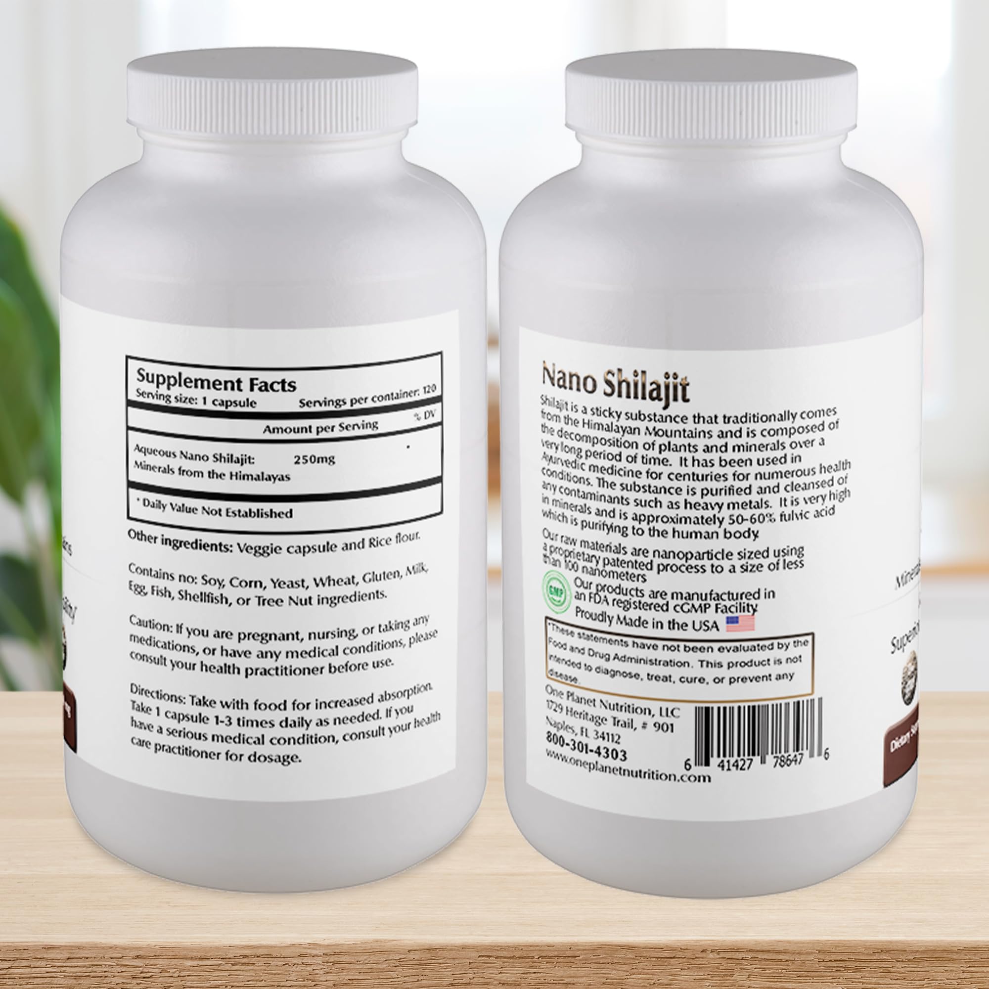 Close-up of nano-sized Shilajit particles measuring 1-100 nm