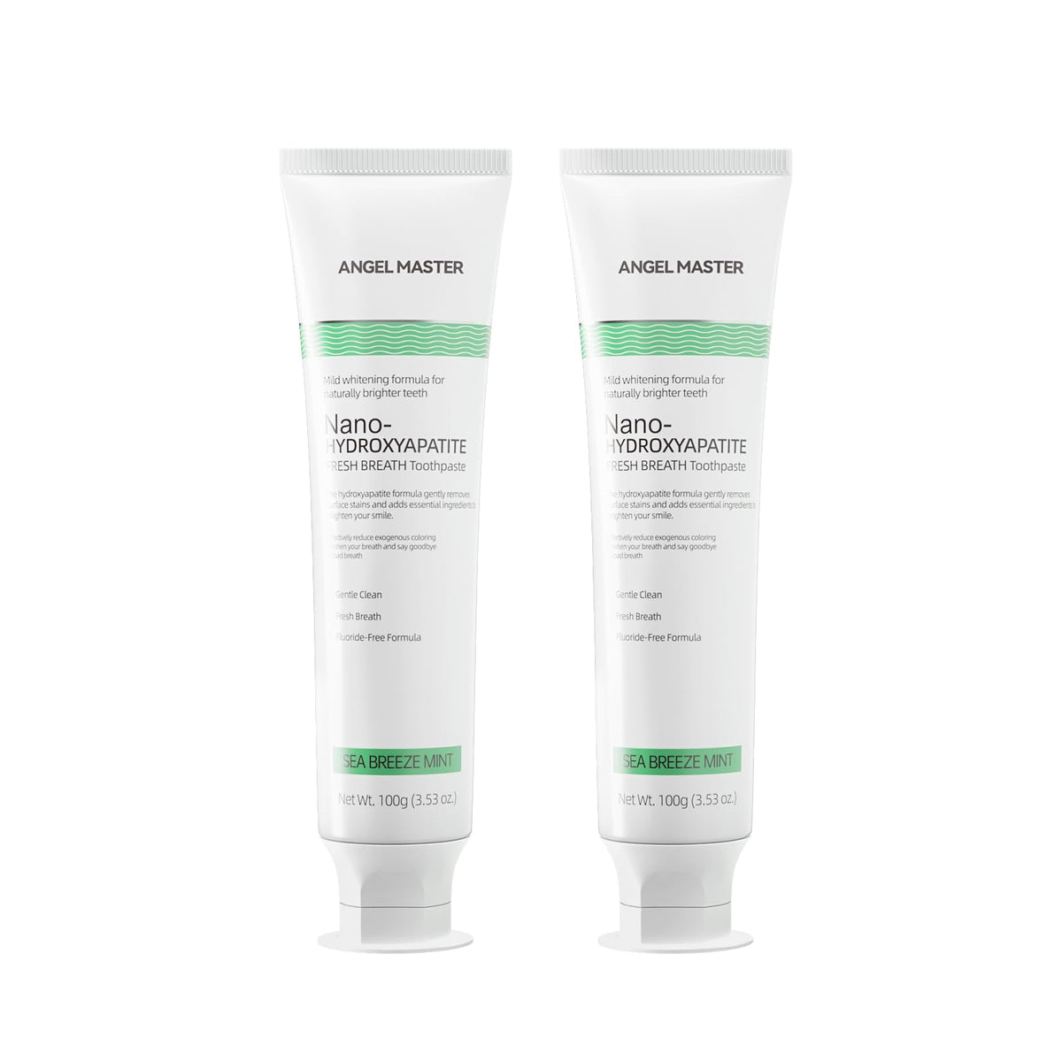 Front view of Nano Hydroxyapatite Toothpaste box and tube