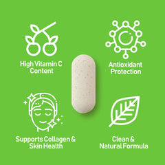 Label on NANOWELL Acerola Cherry Vitamin C 1000mg bottle