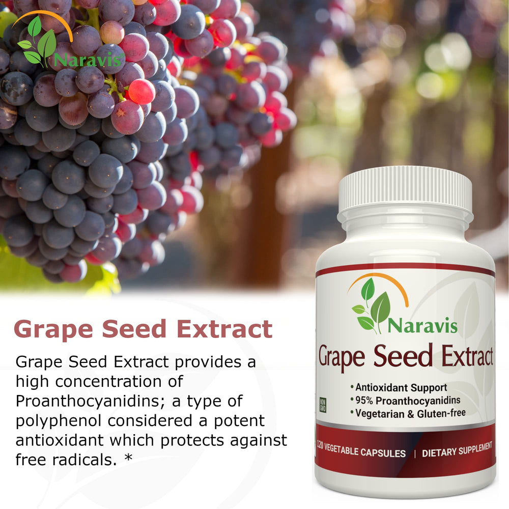 Naravis Grape Seed Extract product box and bottle