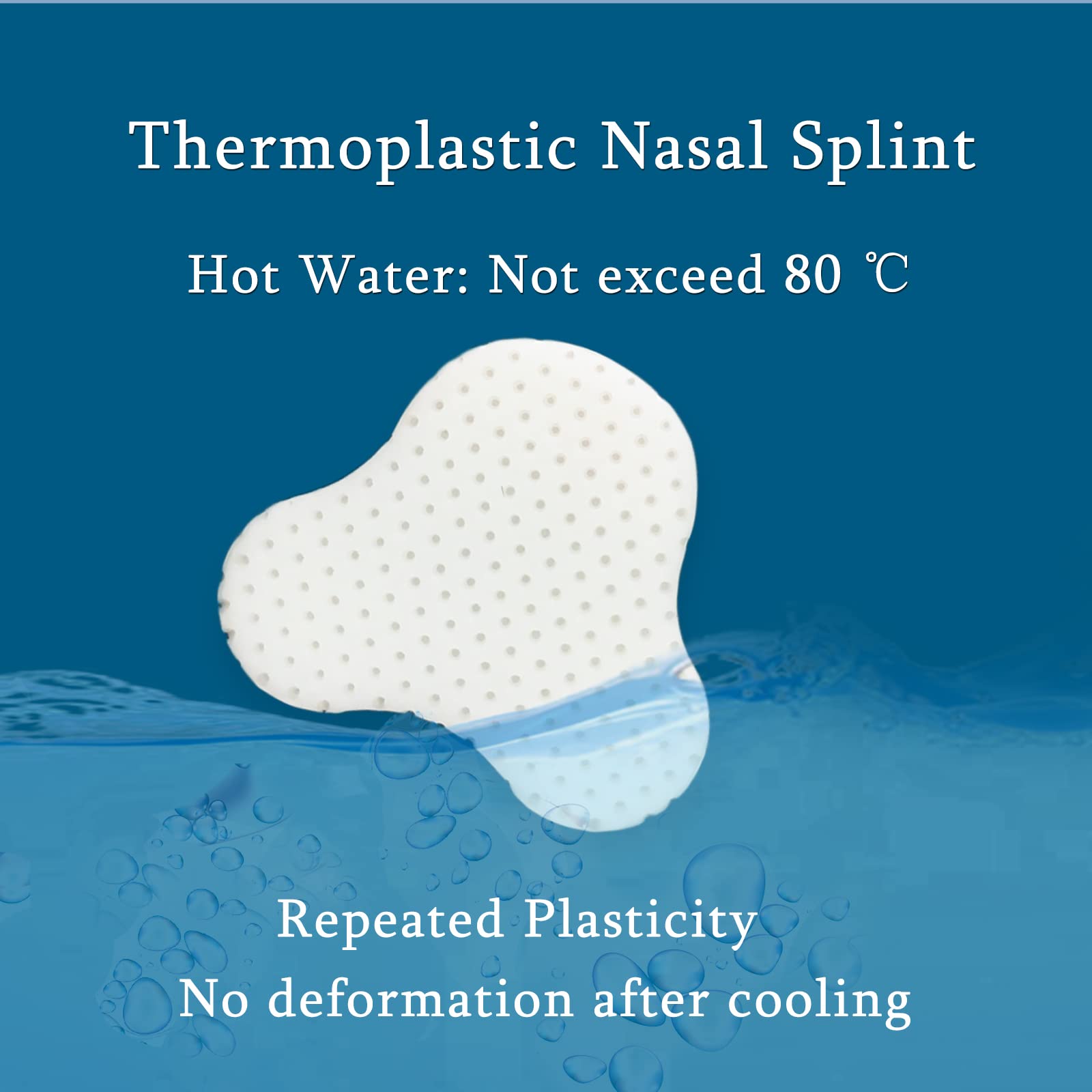 Close-up of the thermoplastic nasal splints material