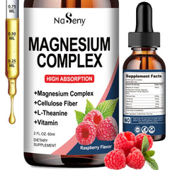 NaSeny Magnesium Complex liquid drops bottle with raspberry flavor