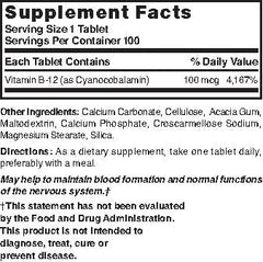 NAT B Vitamin B-12 TB 100MCG packaging