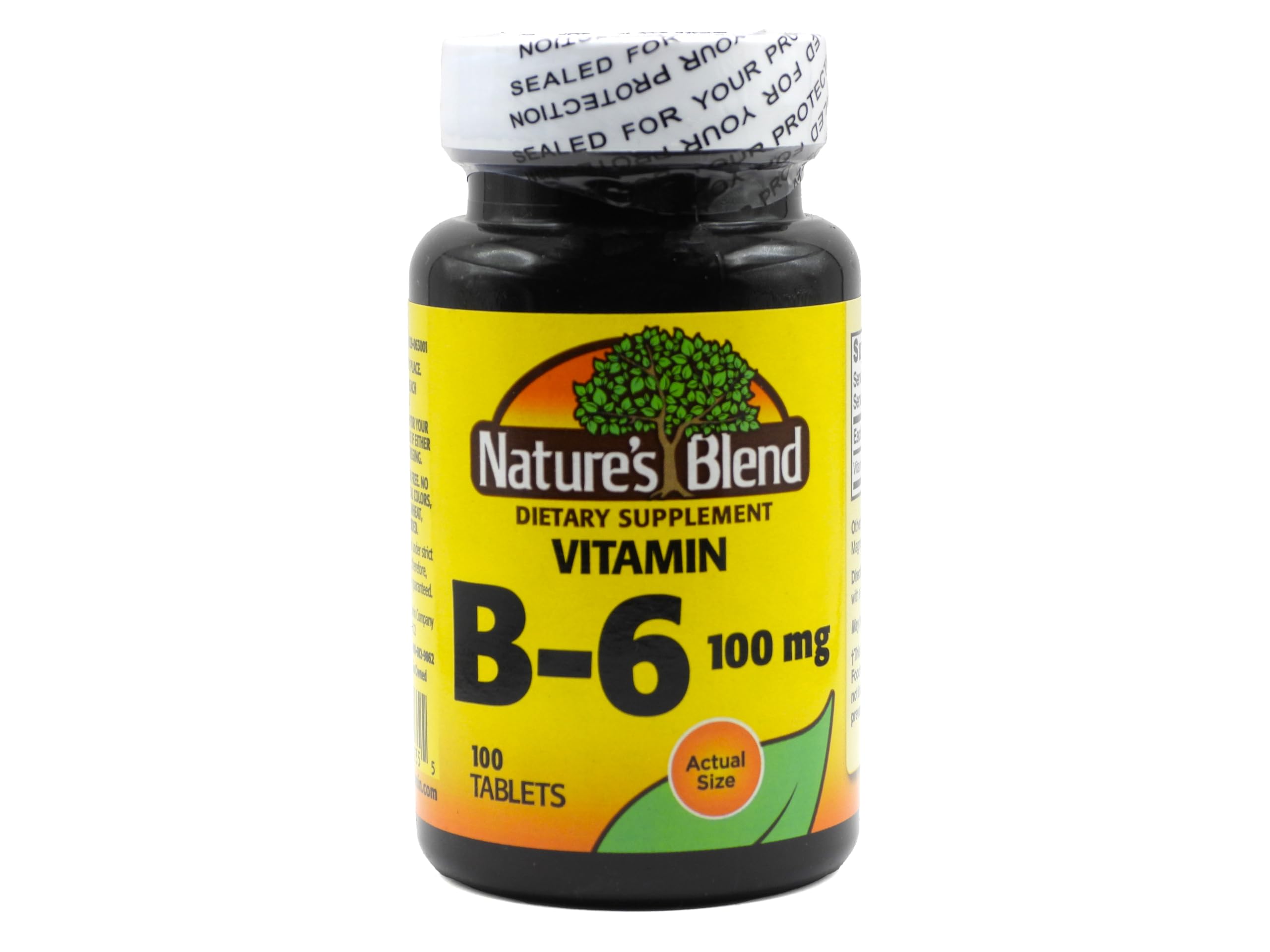NAT B Vitamin B-6 TB 100mg bottle label