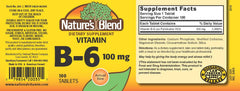 NAT B Vitamin B-6 TB 100mg box and capsules