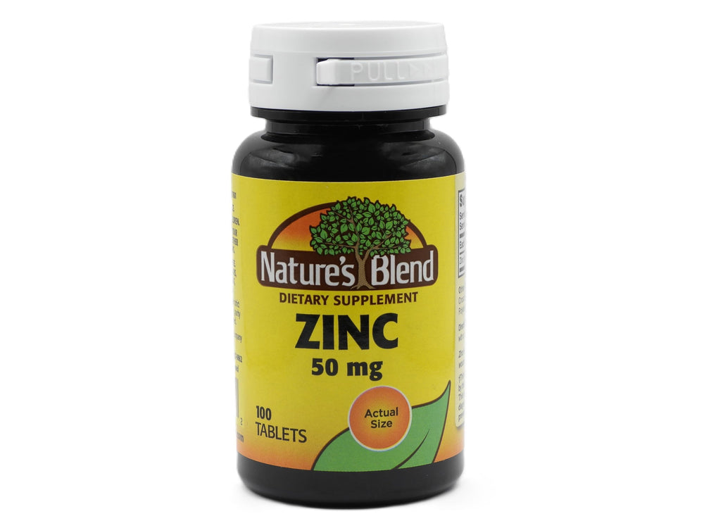 NAT B ZINC GLUC TB 50MG 100 bottle - front view