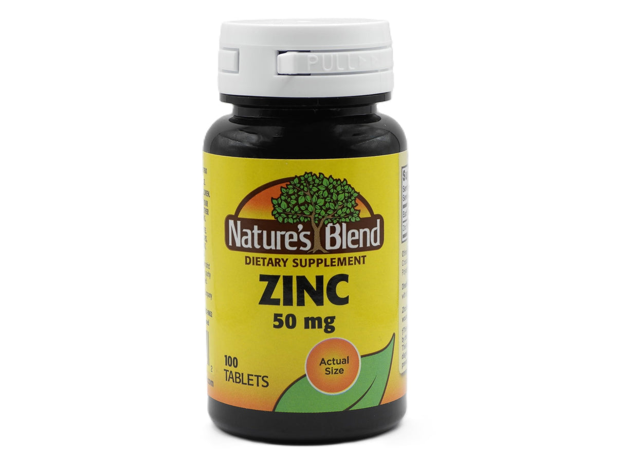 NAT B ZINC GLUC TB 50MG 100 bottle - front view