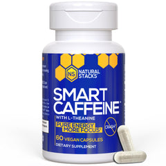 NATURAL STACKS Smart Caffeine Pills bottle – front view