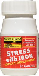 Nature's Blend NAT B Stress Formula with Iron - 60 Tablets bottle