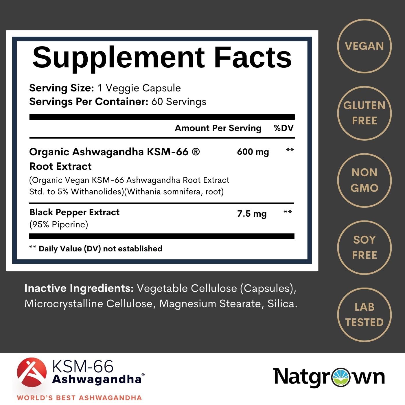 KSM-66 Ashwagandha root extract with 5% withanolides badge