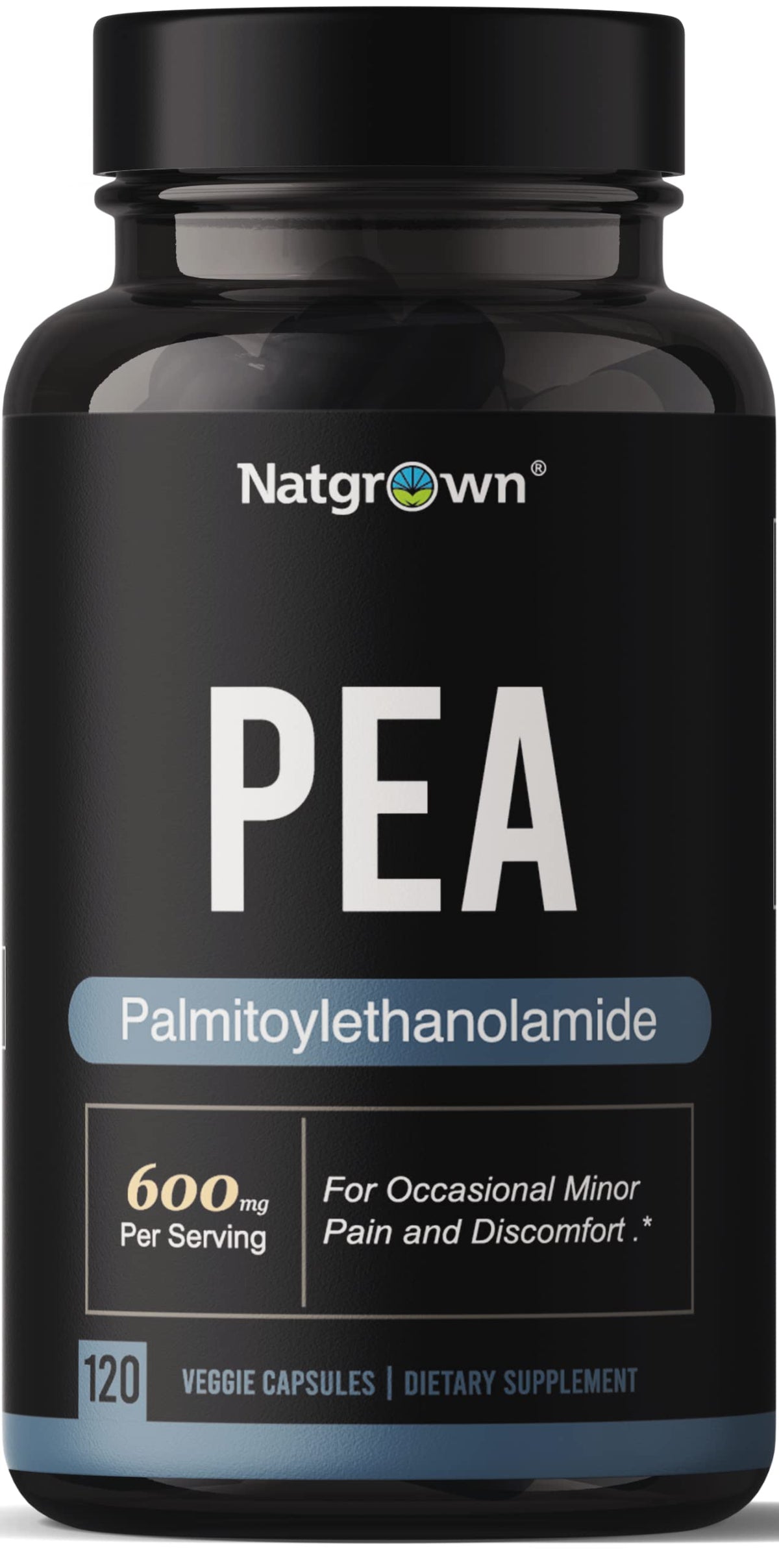 Natgrown Palmitoylethanolamide 600 mg bottle with 120 capsules