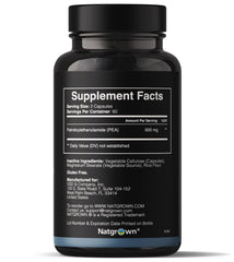 Close-up of Natgrown PEA capsules showing 600 mg