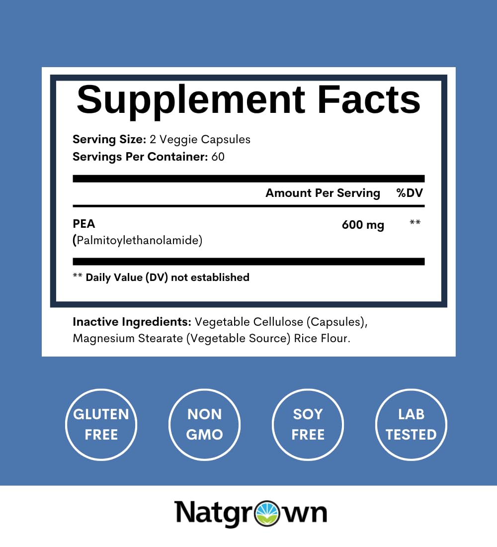 Natgrown PEA supplement bottle marked Made in USA