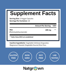 Natgrown PEA supplement bottle marked Made in USA