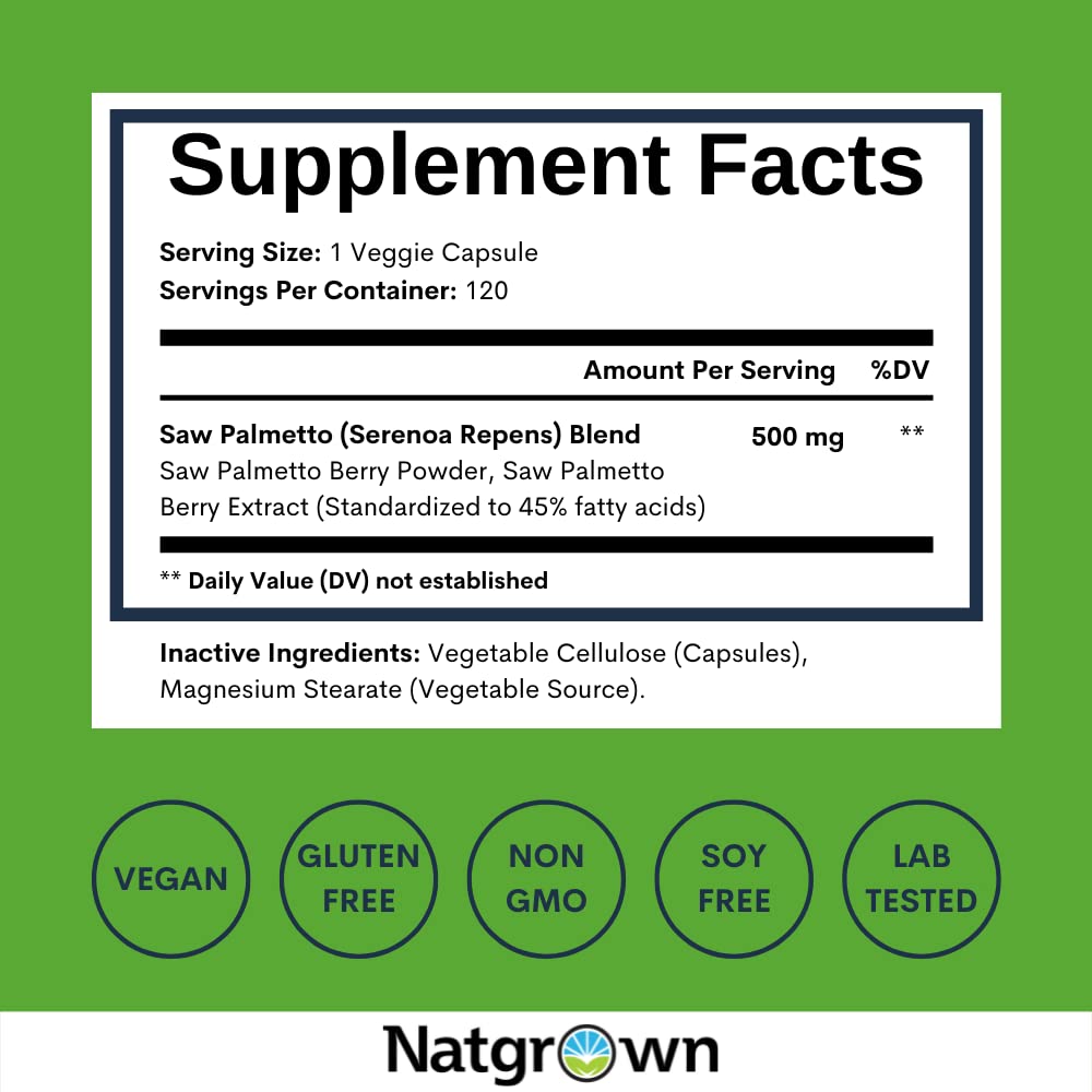 Made in USA stamp on Natgrown Saw Palmetto packaging