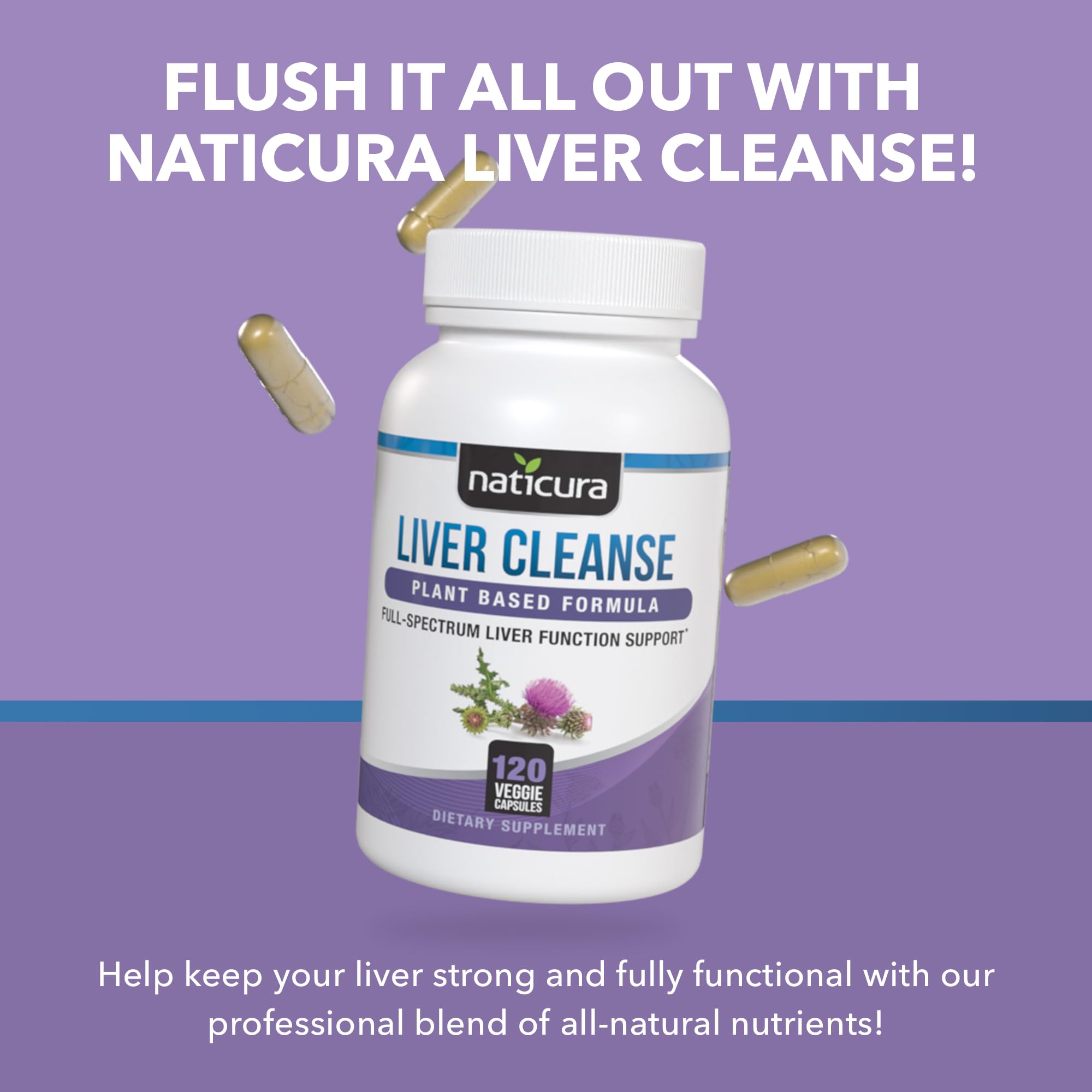 Herbal ingredients used in Liver Cleanse: milk thistle, celery seed, burdock root, ginger