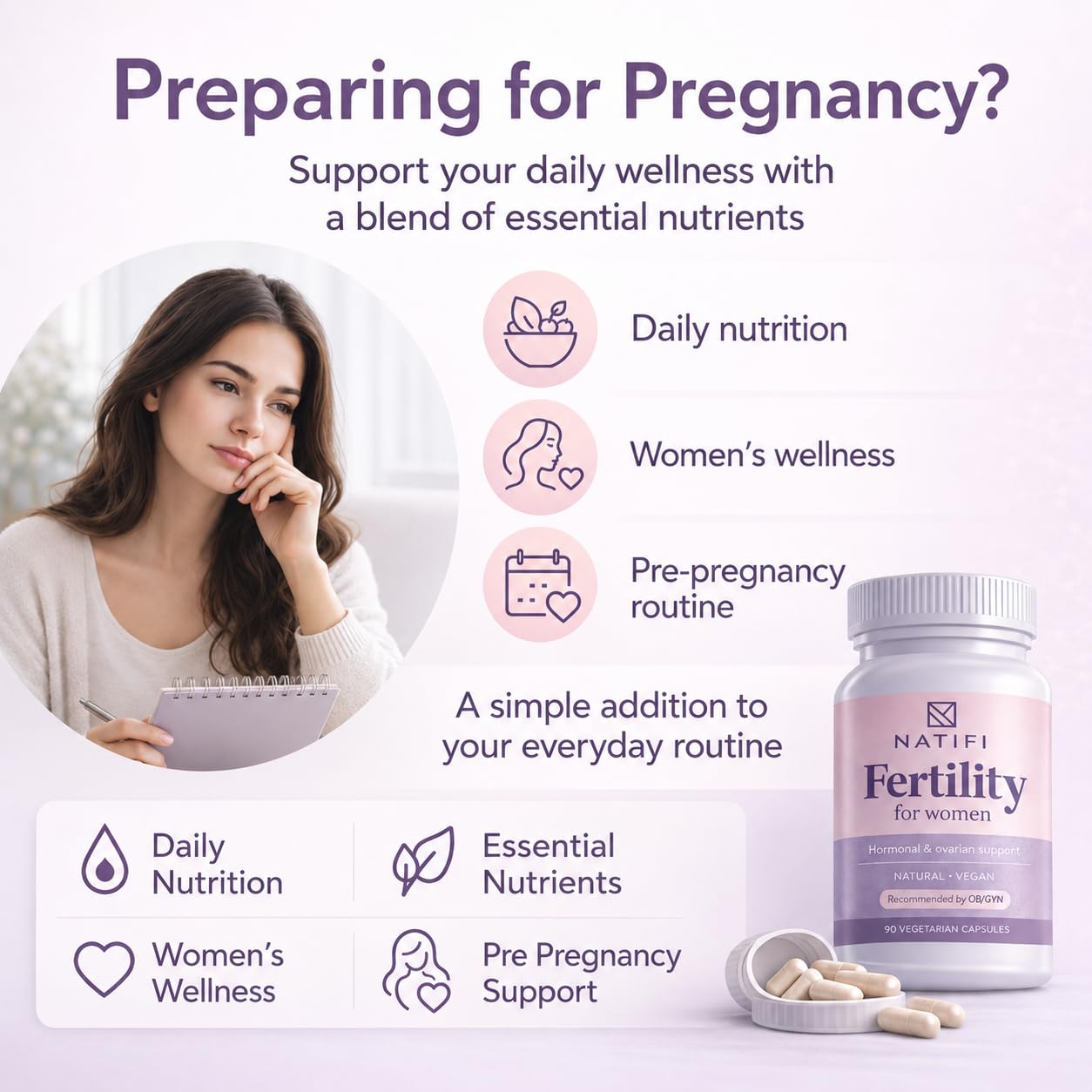Natifi capsule closeup highlighting smooth texture and easy swallowing