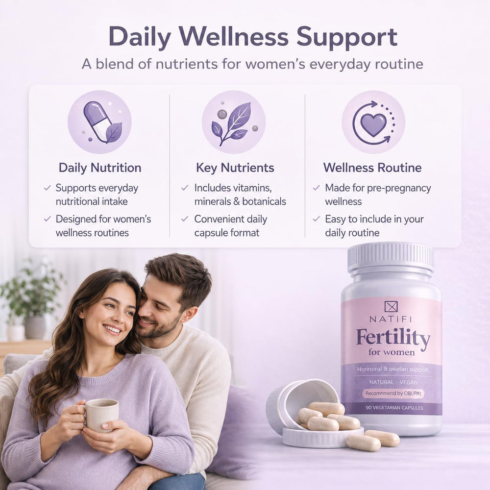 Natifi in a calm bedroom setting suggesting routine and fertility support