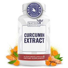 Nation Health MD Curcumin Extract bottle on white background
