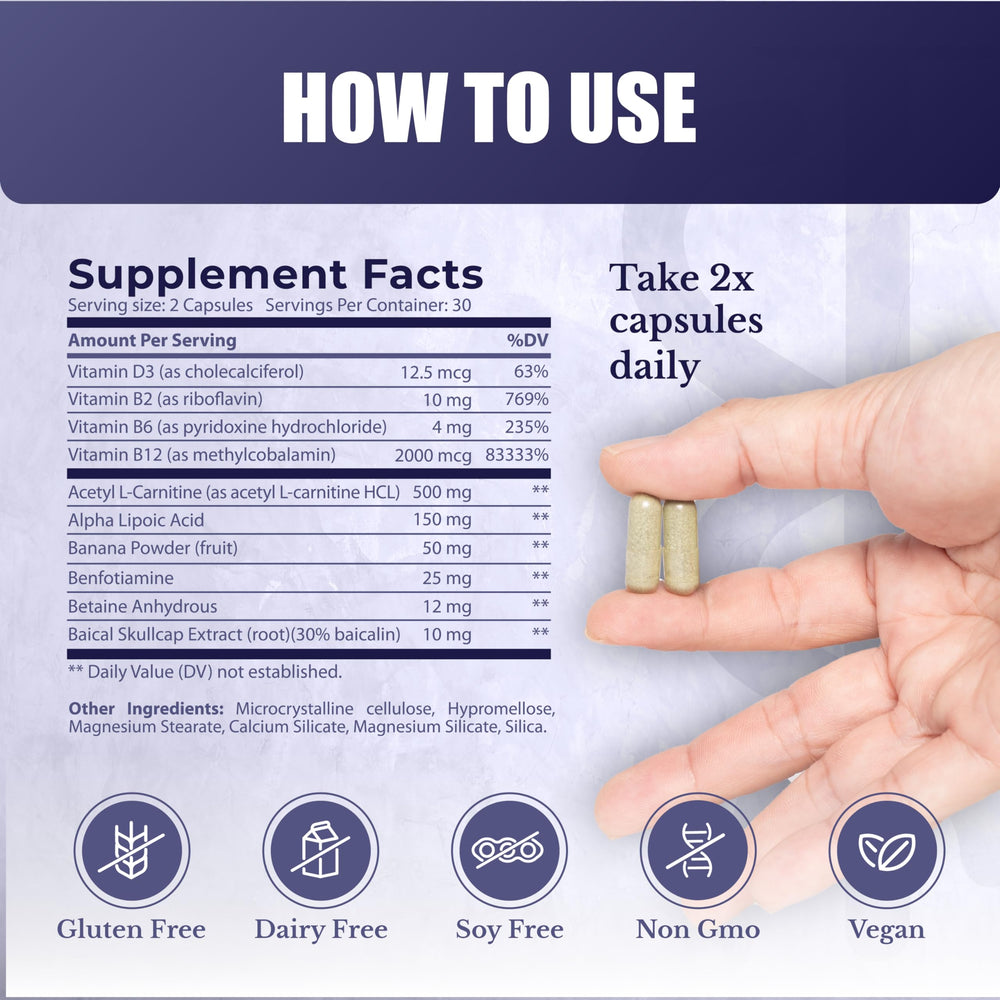 Illustration highlighting alpha lipoic acid and B vitamins