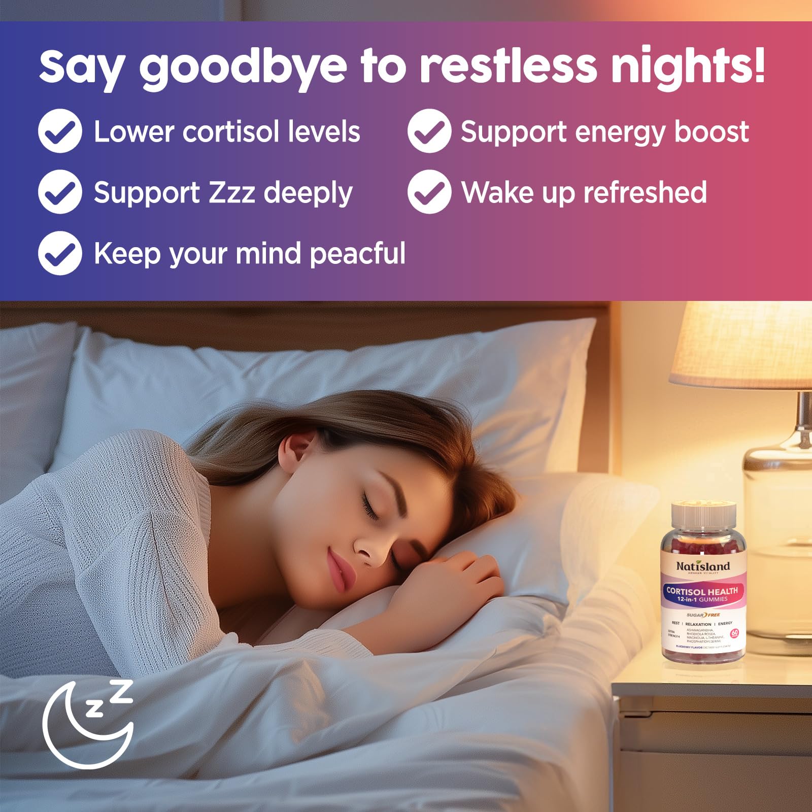 Graphic showing 12-in-1 cortisol management formula