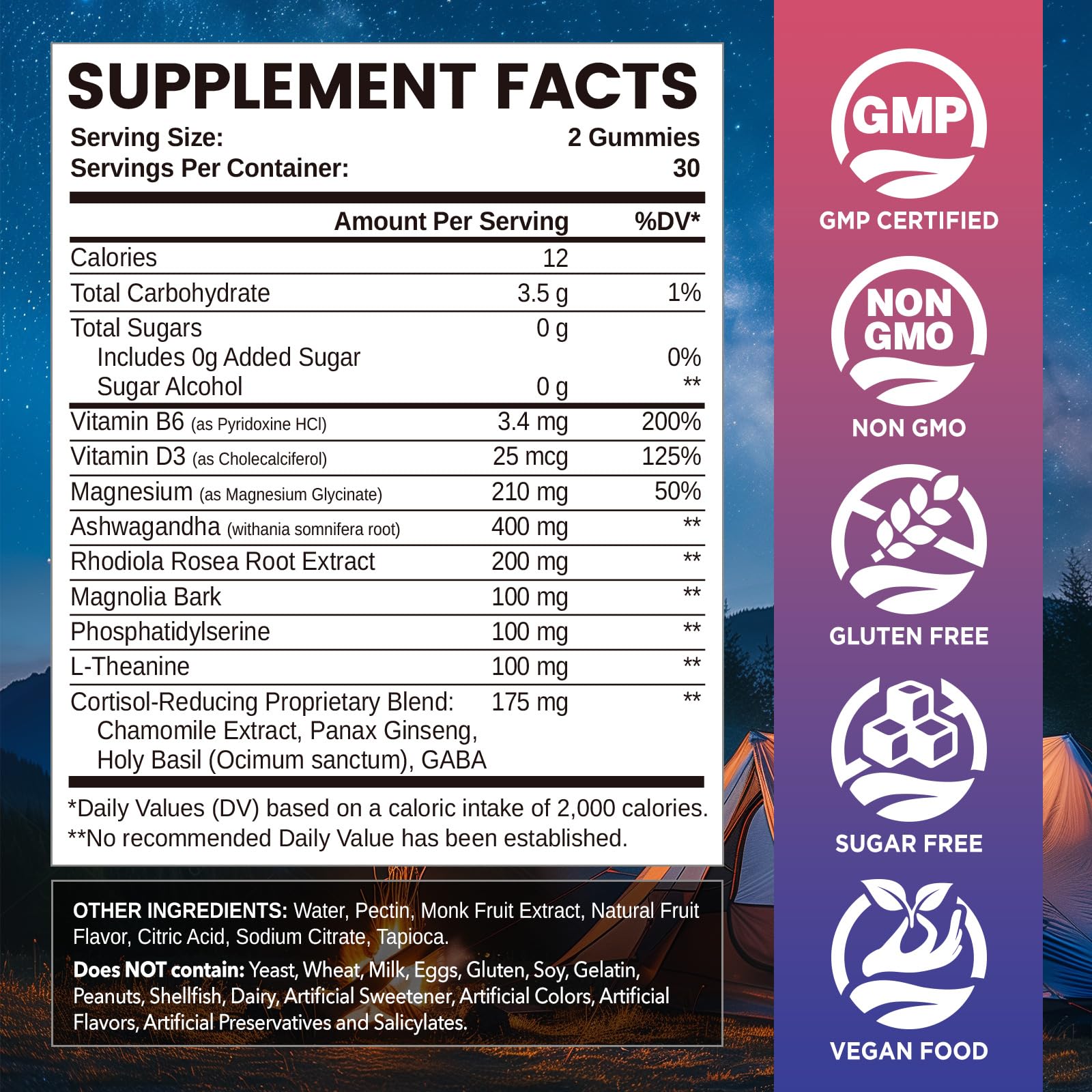 Bottle with label showing 60 count