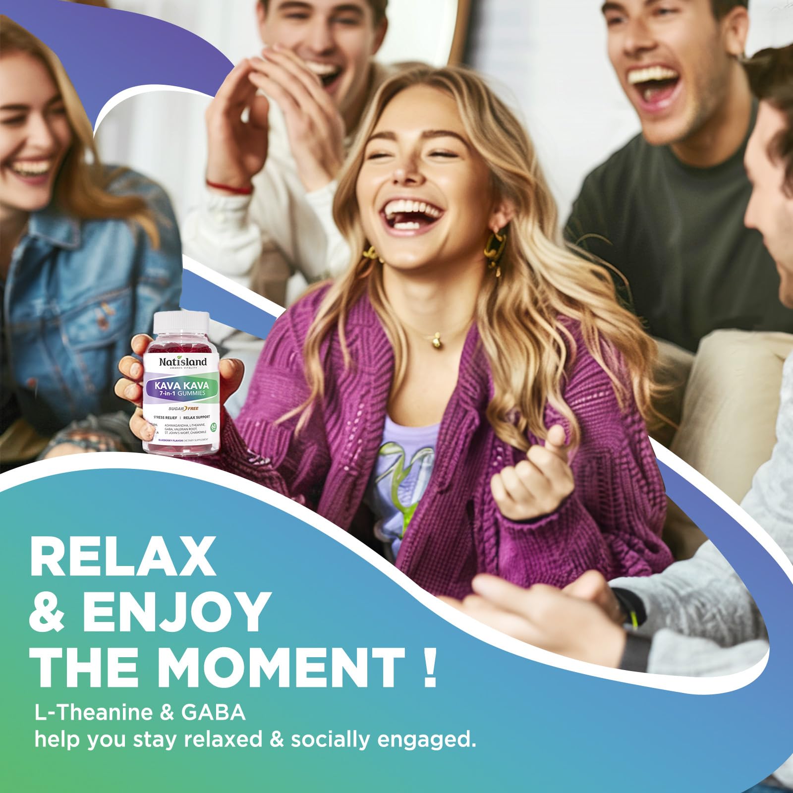 1000mg Kava Kava Root Extract badge on packaging