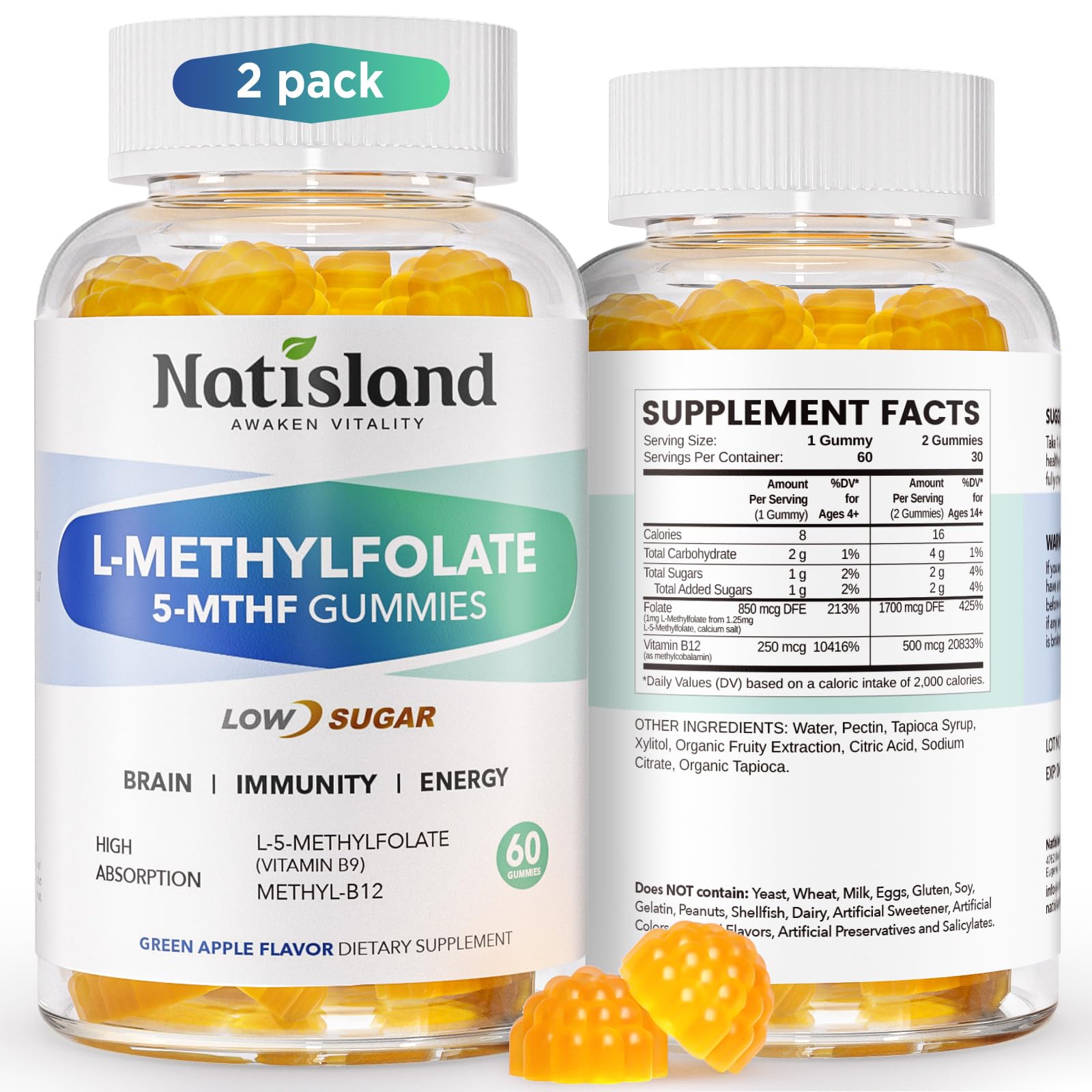 Hero image NATISLAND L-Methylfolate Gummies 120-count