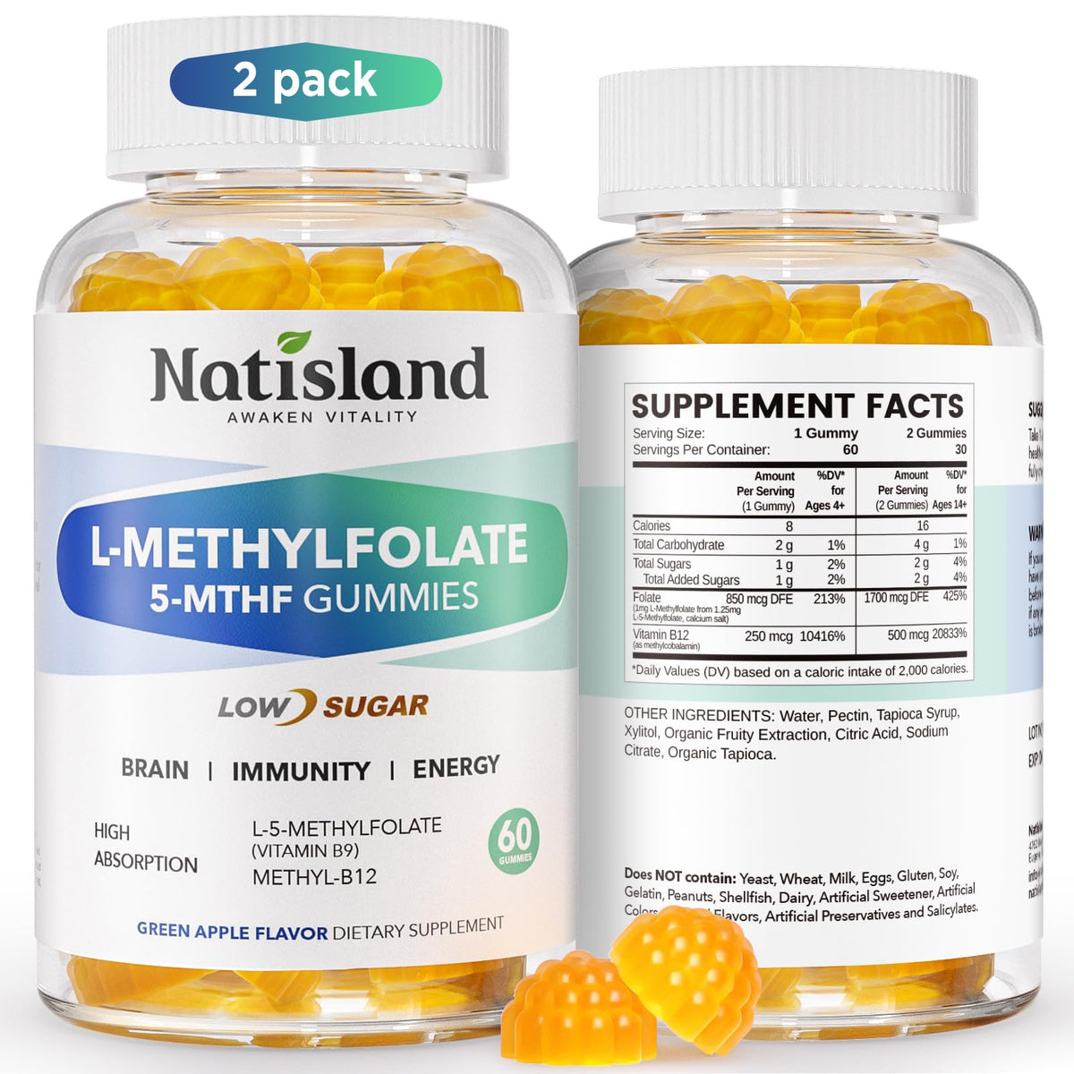 Hero image NATISLAND L-Methylfolate Gummies 120-count