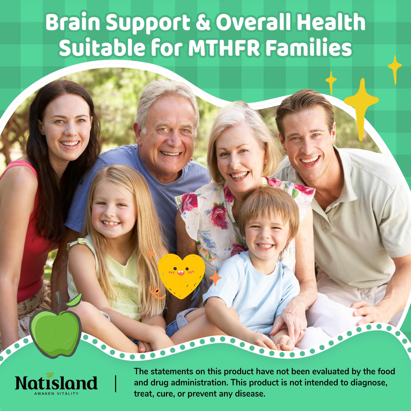 MTHFR-friendly daily folate gummies for family use