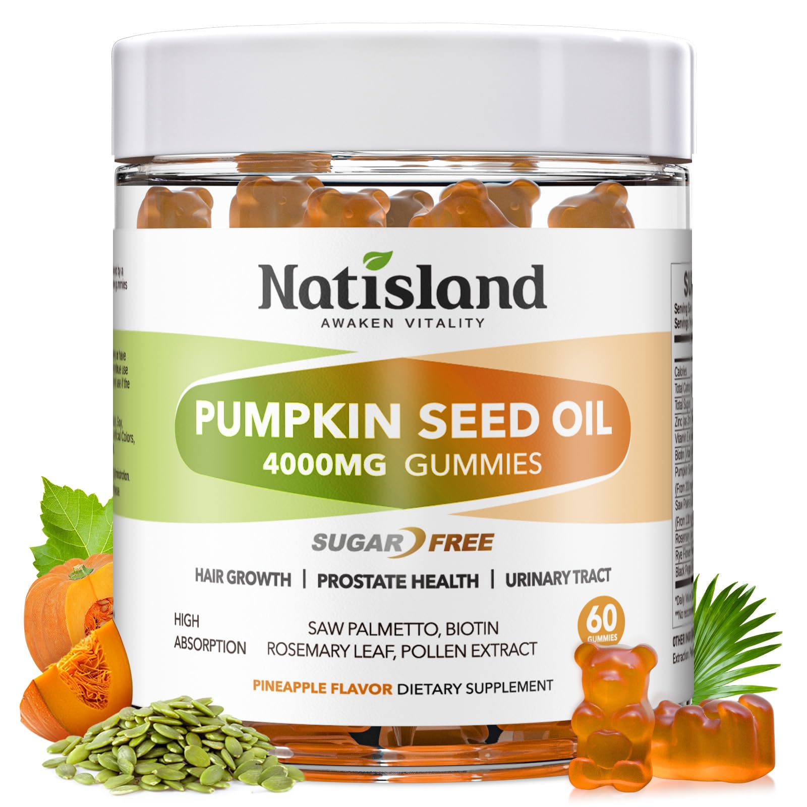 NATISLAND Pumpkin Seed Oil Gummies bottle