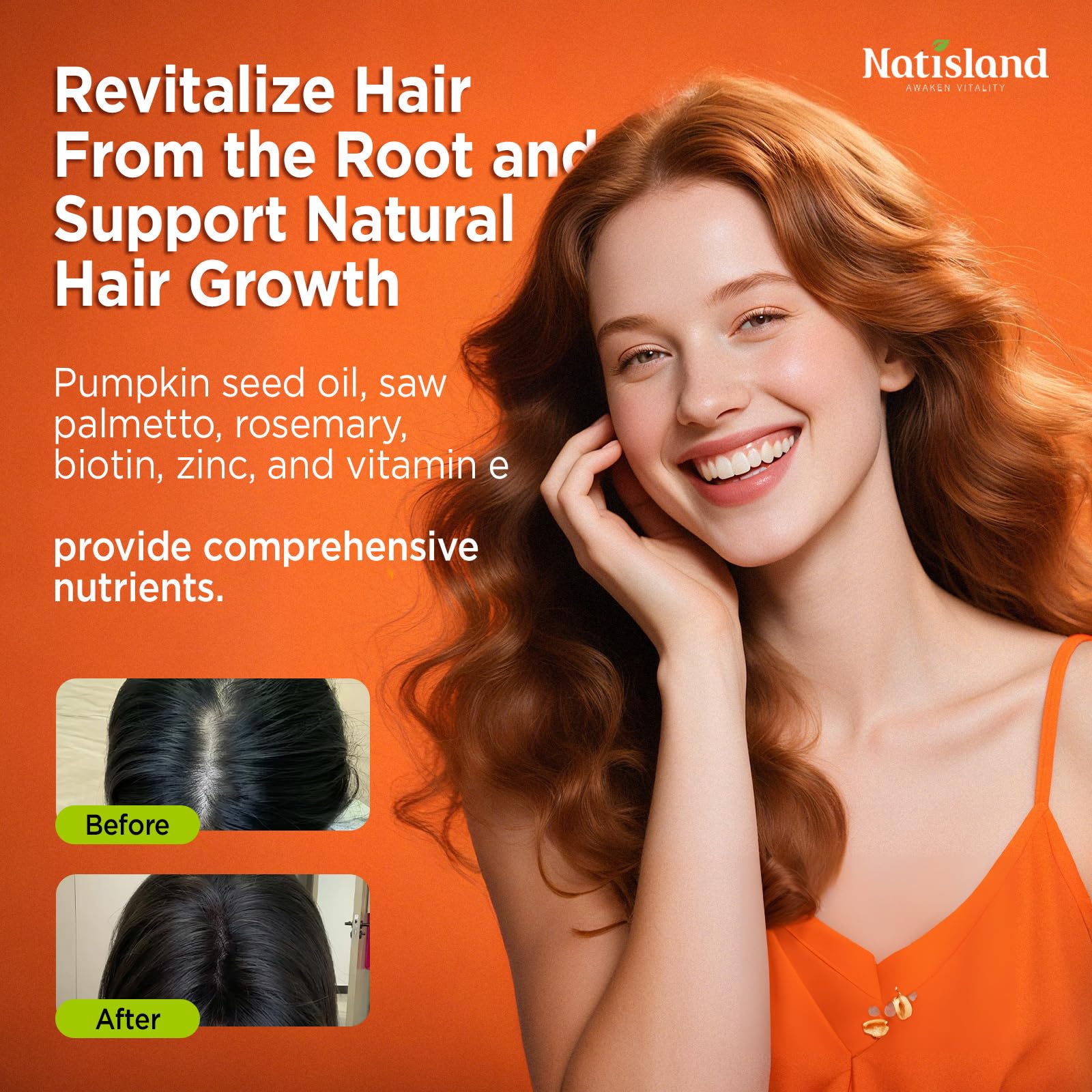 Saw palmetto ingredients infographic with pumpkin seed oil