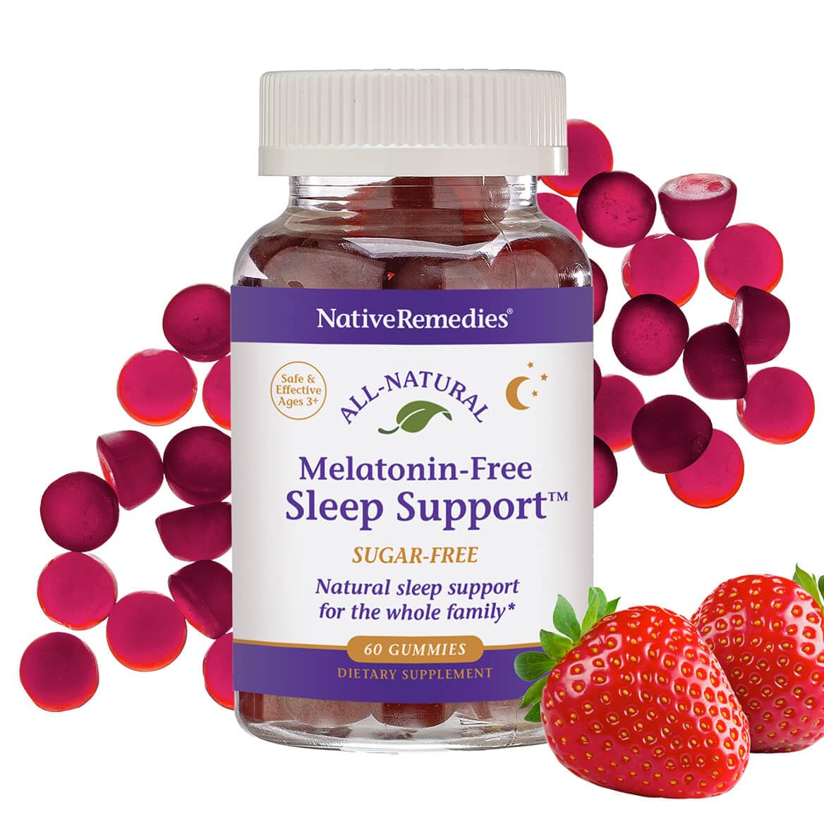 Native Remedies melatonin-free sleep gummies 60-count bottle