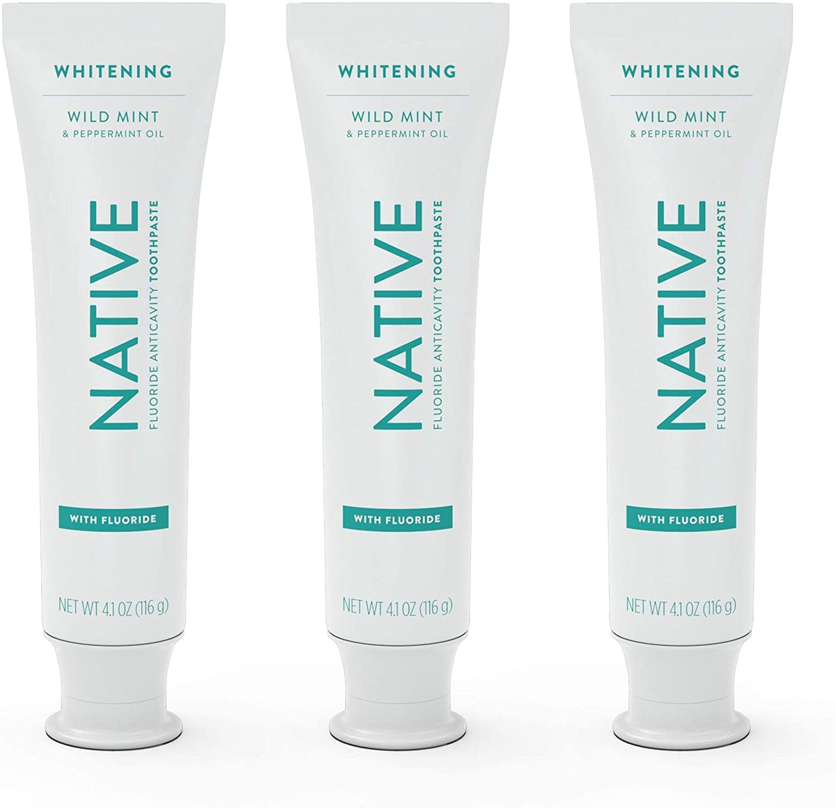 Native toothpaste Wild Mint with fluoride — 4.1 oz, 3-pack bottle