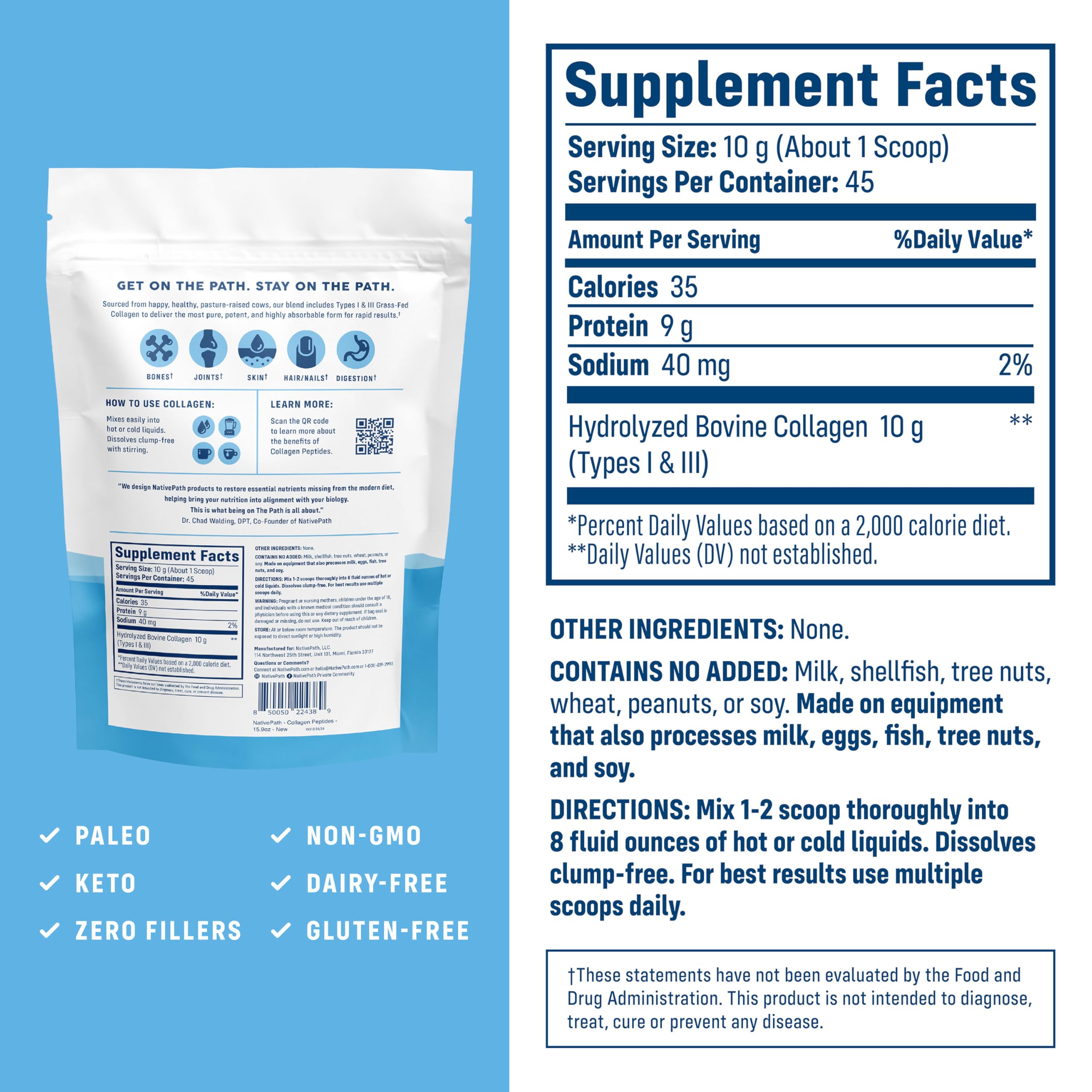 Close-up of collagen powder texture