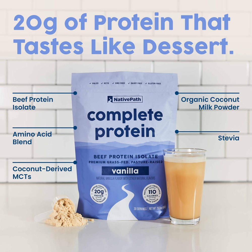 NativePath dairy-free, gluten-free powder emphasizing allergy-friendly nutrition.