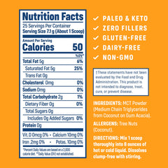 NativePath MCT Powder jar – back nutrition label