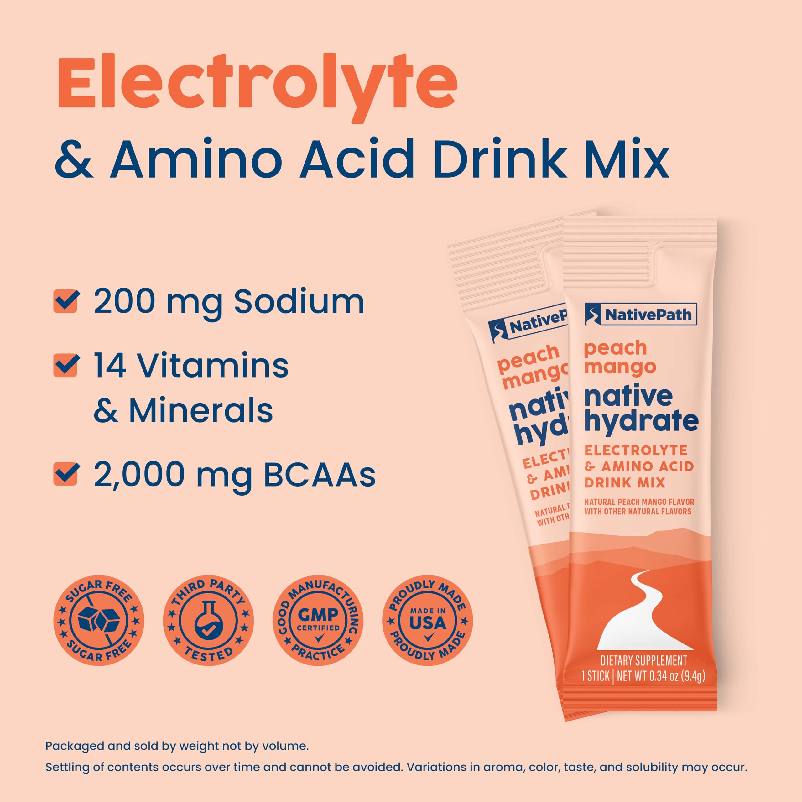 Compact NativePath Hydrate stick packs in travel case for gym or office hydration