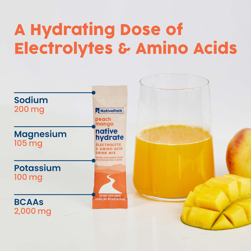 NativePath Hydrate zero-sugar formula with stevia for guilt-free hydration