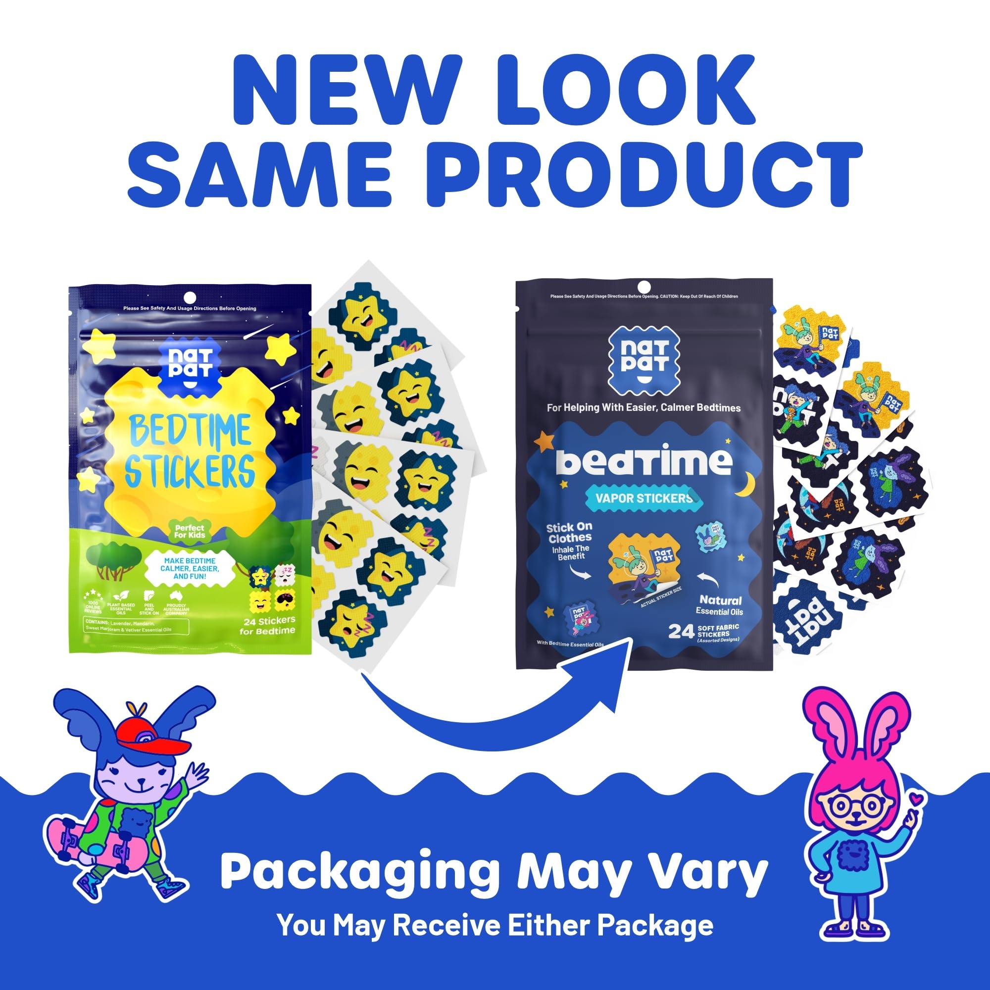 Box of 24 NATPAT Sleepy Patch stickers