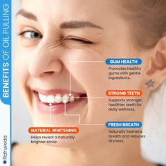 Daily oil pulling routine with Natruveda mouthwash