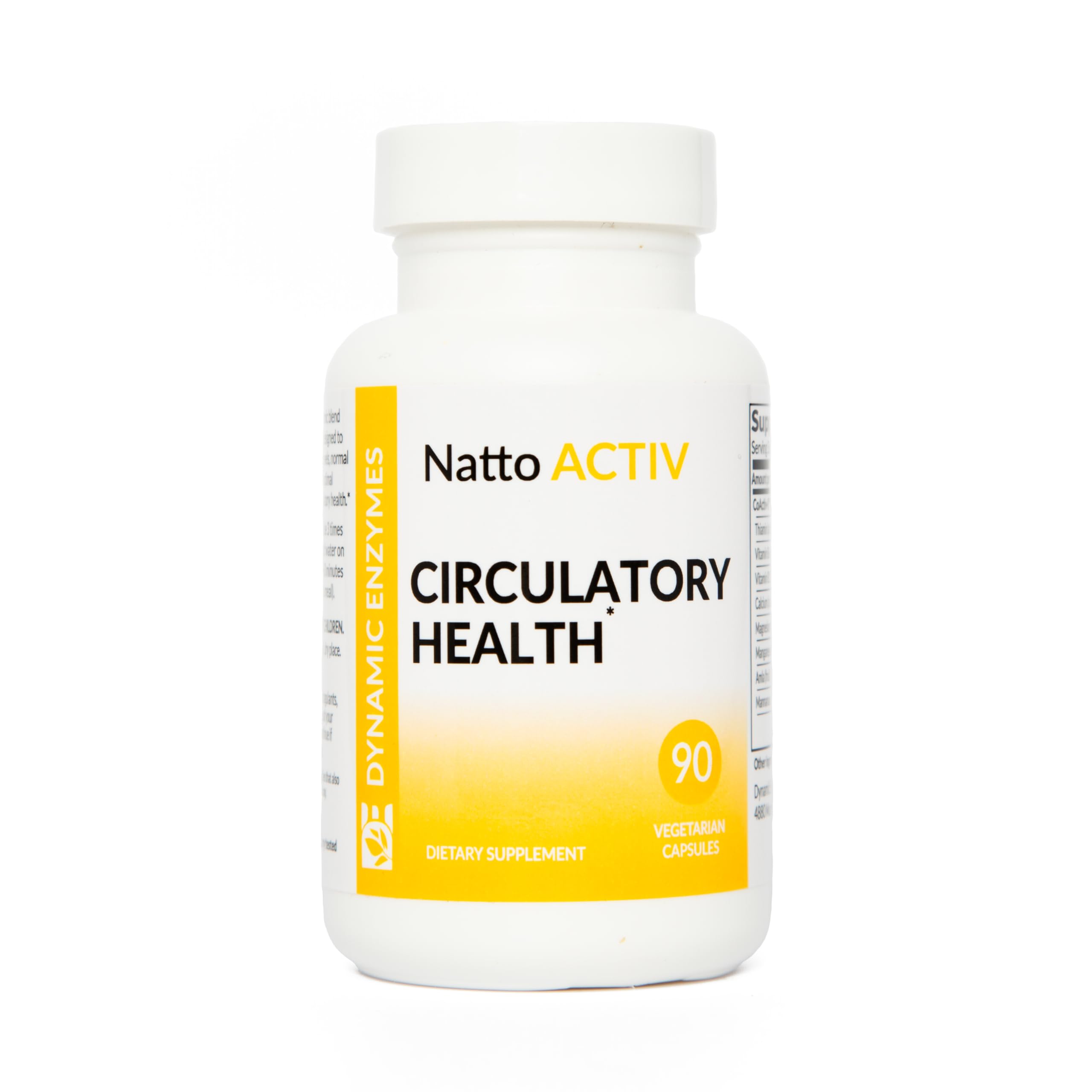 Natto Activ bottle showing cardiovascular health benefits