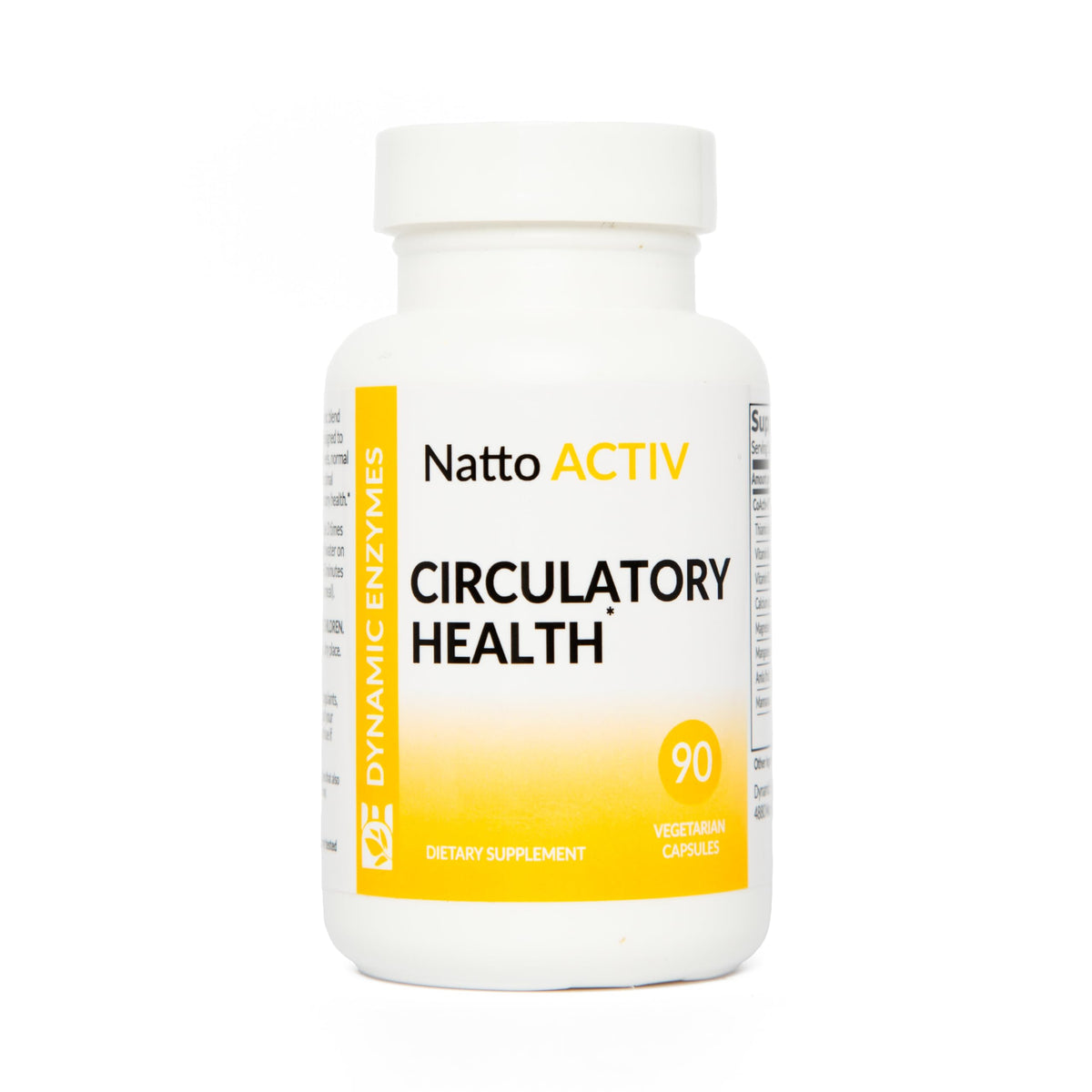 Natto Activ bottle showing cardiovascular health benefits