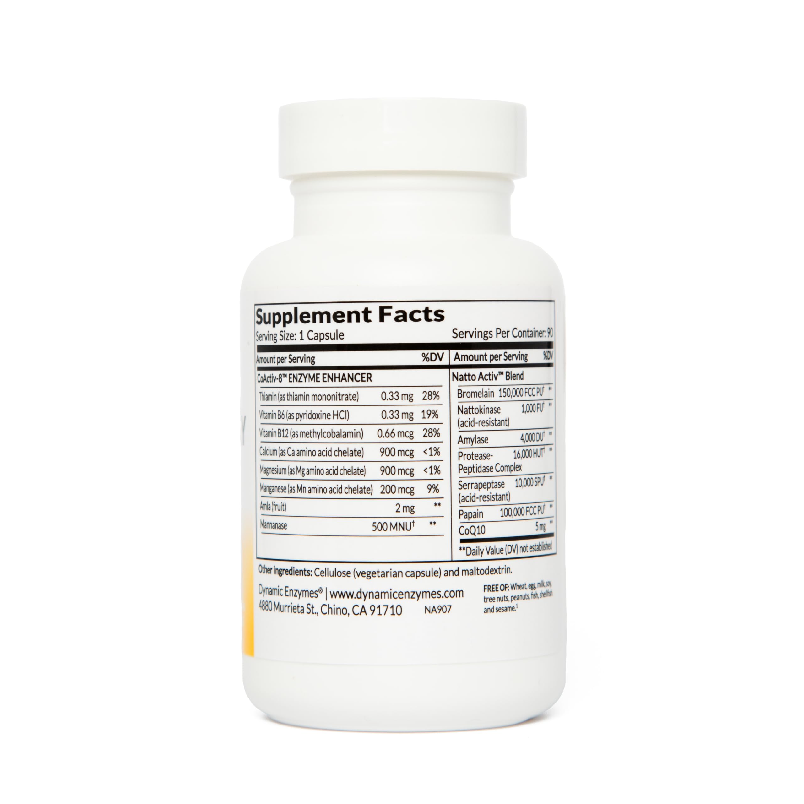 Close-up of Natto Activ ingredients nattokinase, serrapeptase, and bromelain