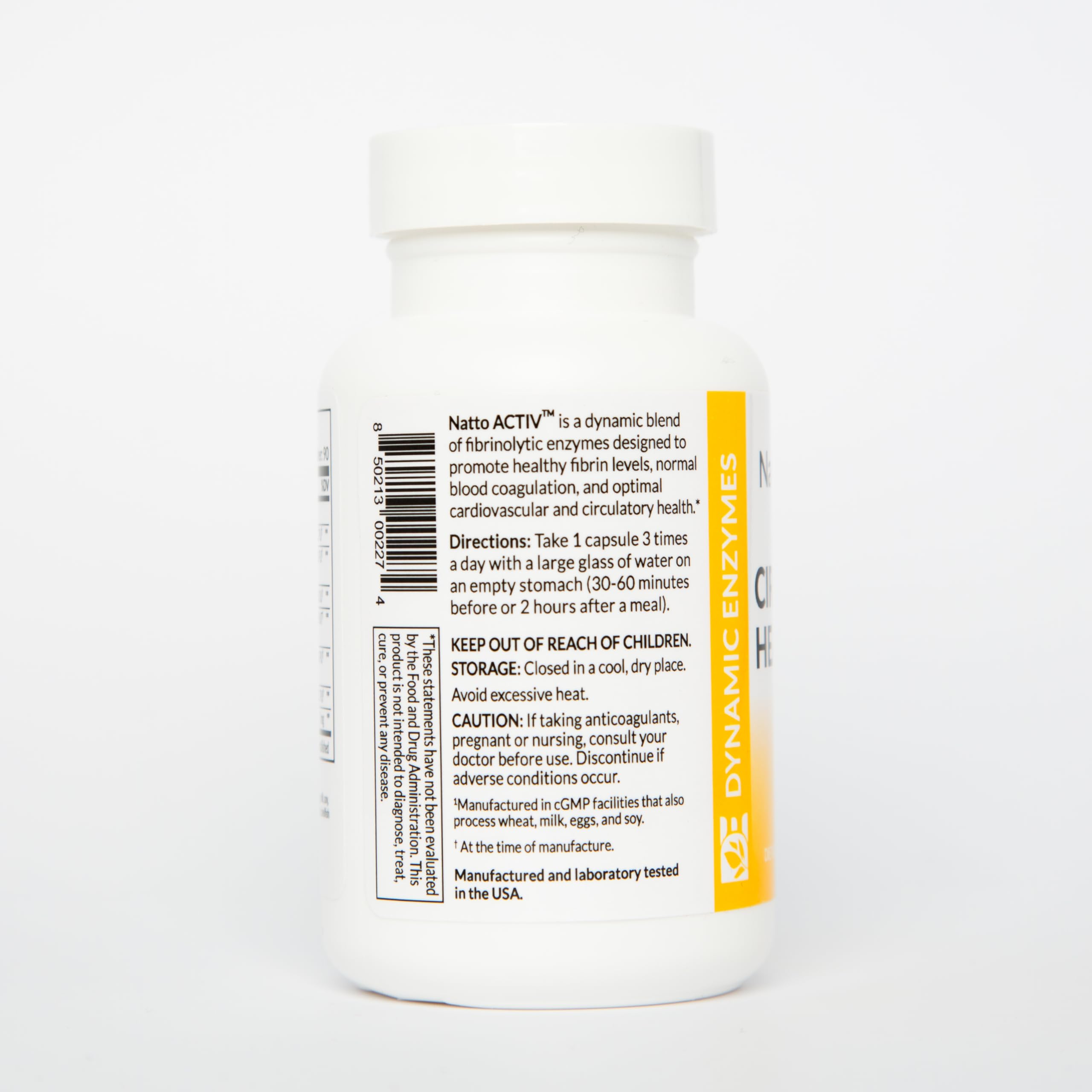 Natto Activ bottle beside heart health graphic