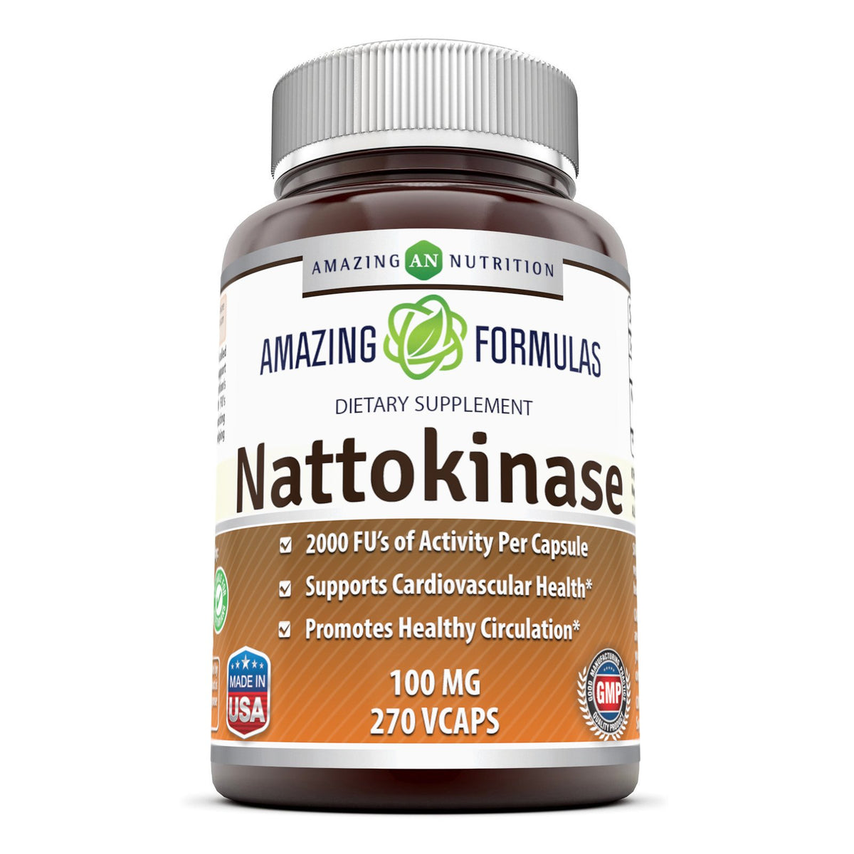 Amazing Formulas Nattokinase 100 mg Veggie Capsule bottle hero image