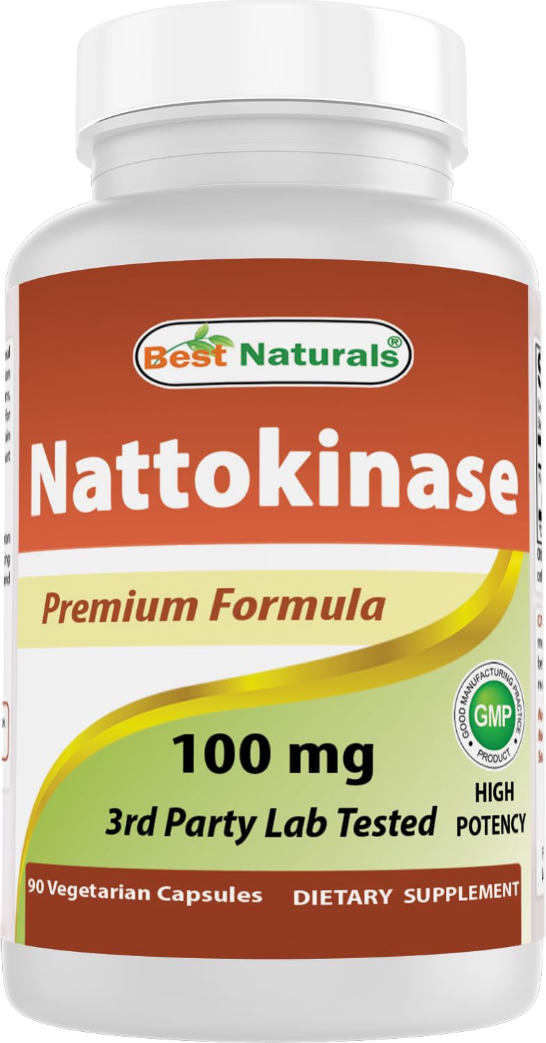 Bottle of Best Naturals Nattokinase 2000 FU, 100 mg, 90 vegetarian capsules