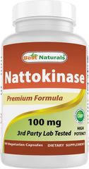 Bottle of Best Naturals Nattokinase 2000 FU, 100 mg, 90 vegetarian capsules