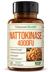 Nattokinase 4000 FU per serving label on 60-cap bottle