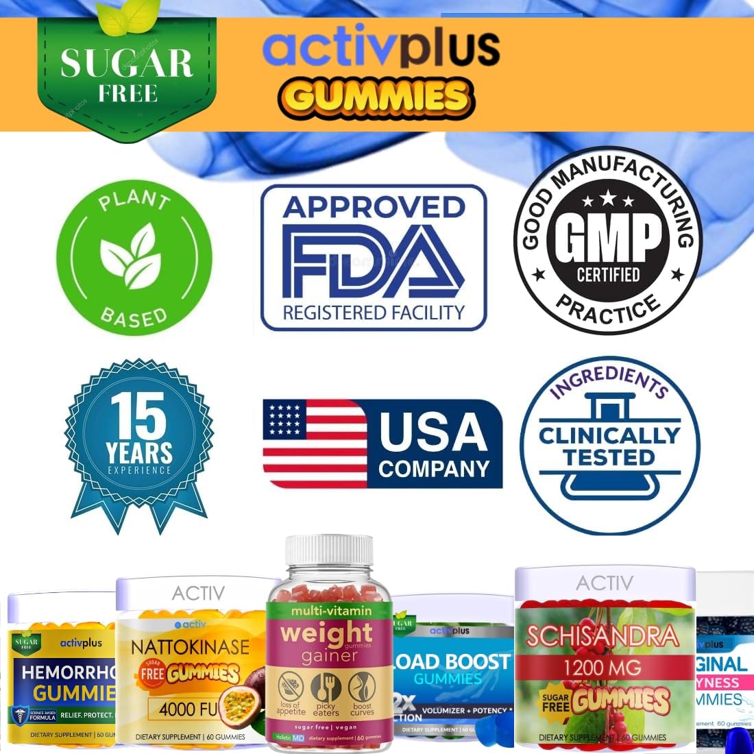 Front packaging and label of Nattokinase 4000 fu gummies